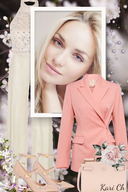 Hvit bukse og rosa dressjakke 4-4- Модное сочетание