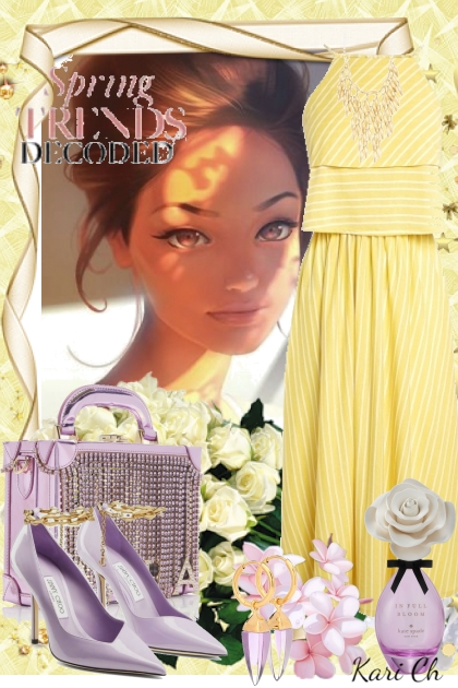 Gul kjole og lilla tilbehør 15-4- Modna kombinacija