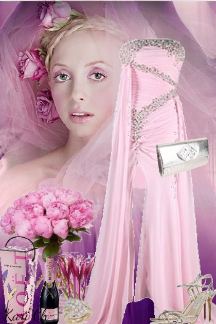 Sid rosa kjole med sølv 28-4- Combinaciónde moda