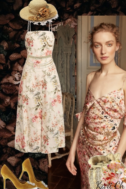 Lys kjole med blomster 1-5- combinação de moda