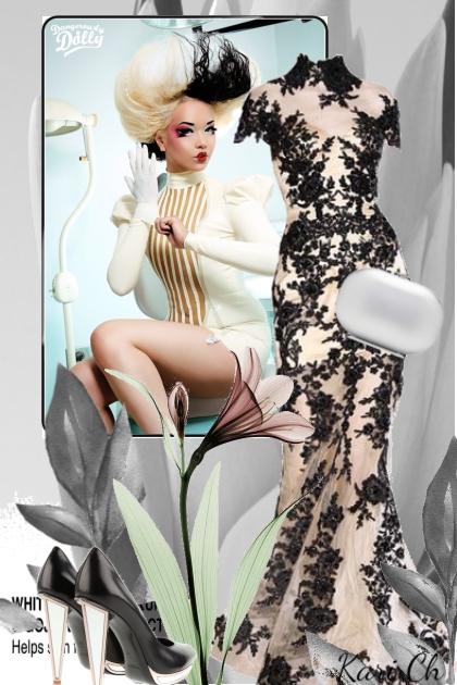Sid kjole med sorte blomster 21-5- Модное сочетание