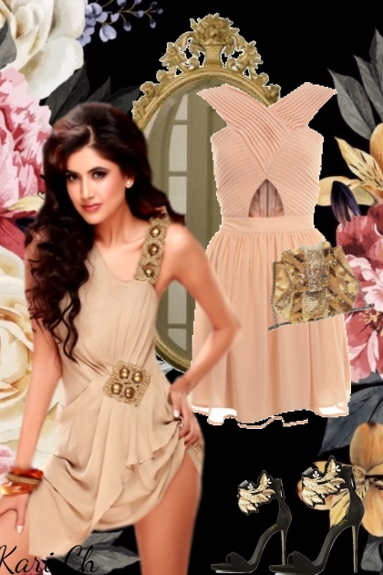 Beige kjole 21-5- Fashion set