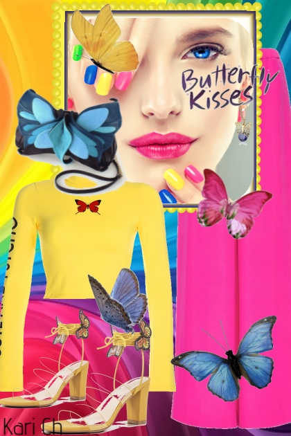 Rosa bukse og gul genser 4-6- Модное сочетание