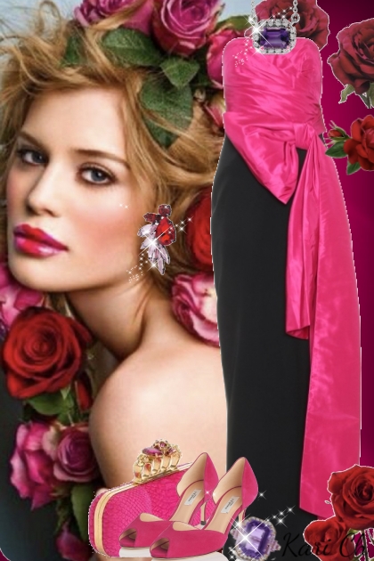 Sid sort/rosa kjole 23-6- Fashion set