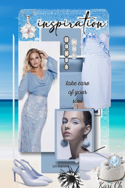 Lys blå kjole ---26- Modna kombinacija