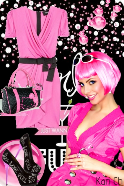 Pink and Black 14-7-- Combinaciónde moda