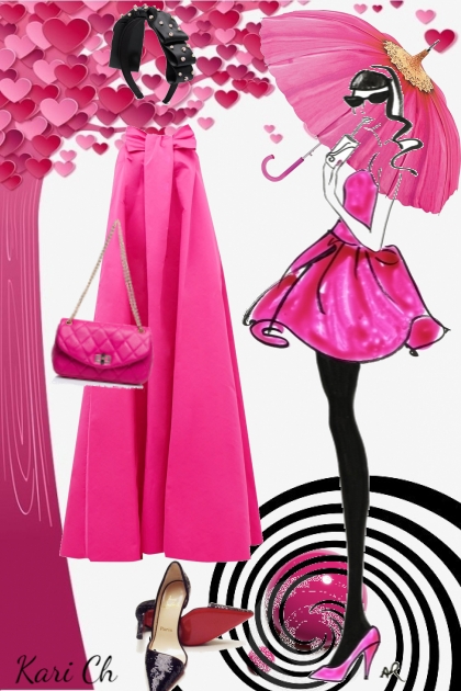Rosa kjole 7/8- combinação de moda