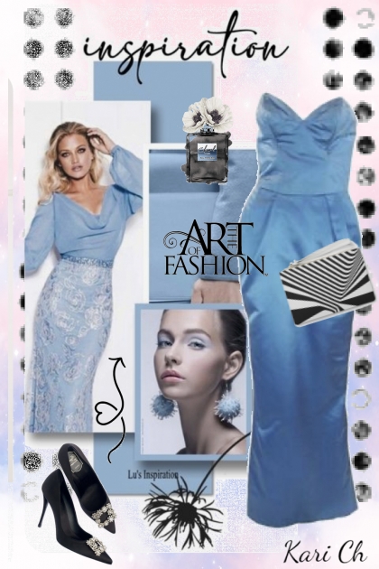 Blå kjole 25/8- Combinaciónde moda