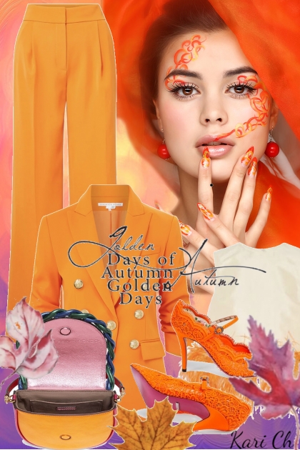 Oransje buksedress 3-10- Модное сочетание