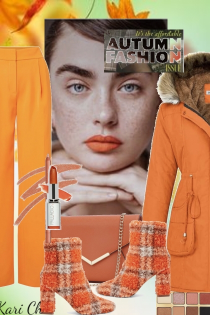 Oransje jakke og bukse 7- Modekombination