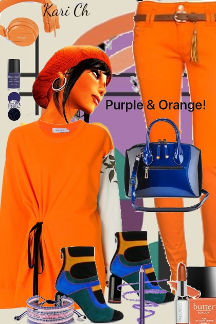 Oransje og lilla antrekk 8- Модное сочетание