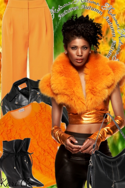 Oransje bukse og genser 19-10- Modekombination