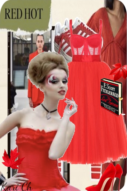 Rød kjole 26-10- Modna kombinacija