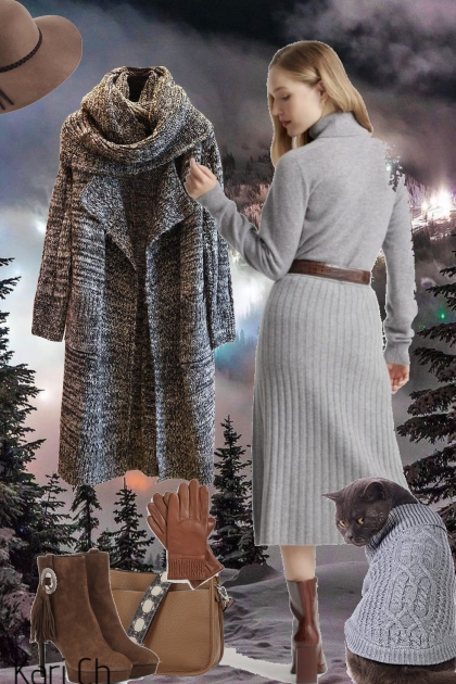 Strikket kåpe og kjole 1-11- Modna kombinacija