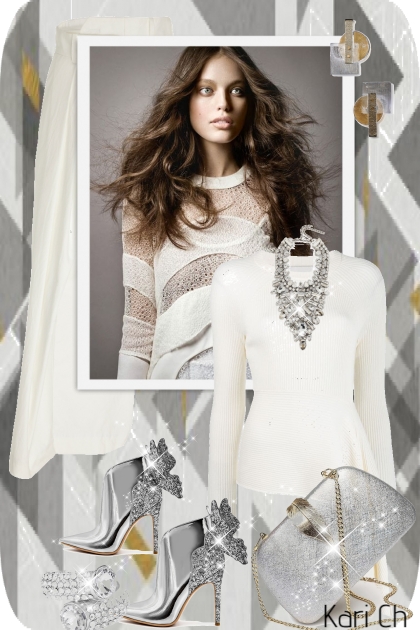 Hvitt skjørt og hvit genser 4-11- Combinazione di moda