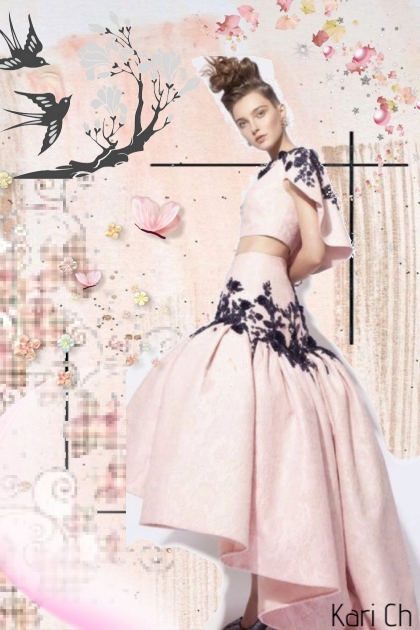 Dame i rosa kjole 25-11- combinação de moda