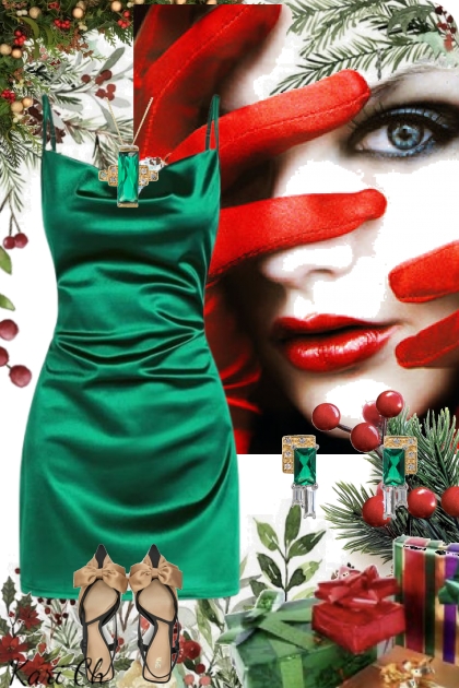 Grønn kjole 18-12- Combinaciónde moda
