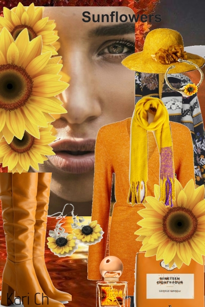 Antrekk i oransje og gult 28-1- Modekombination
