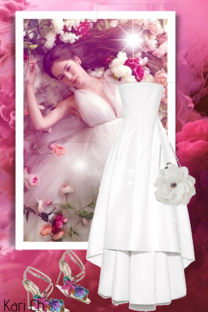 Hvit kjole 13-2---- Modna kombinacija