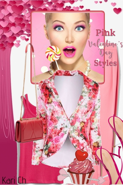 Blomstret jakke og rosa bukse 16-2- Modekombination