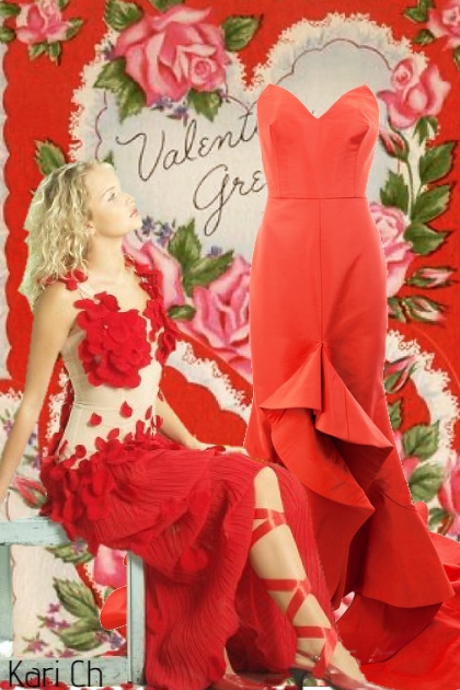 Rød kjole til Valentine 17-2