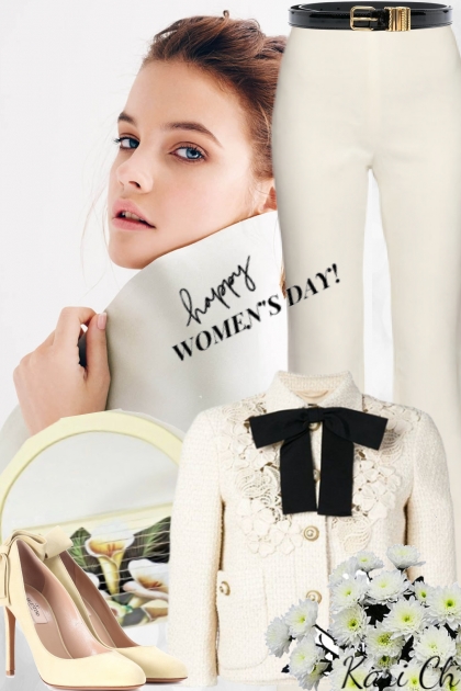 Hvit bukse og jakke 14-3- Модное сочетание