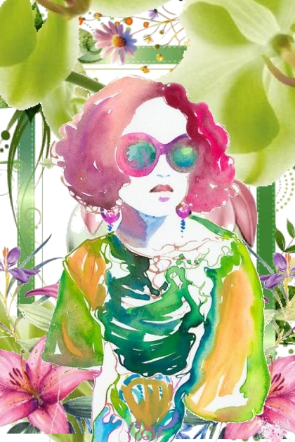Rosa og grønn dame - Combinazione di moda