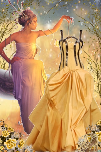 Sid gul kjole 7-6- Модное сочетание