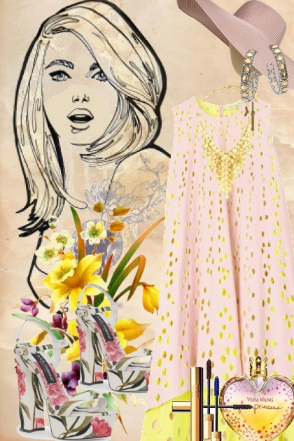 Rosa/gul kjole 15-