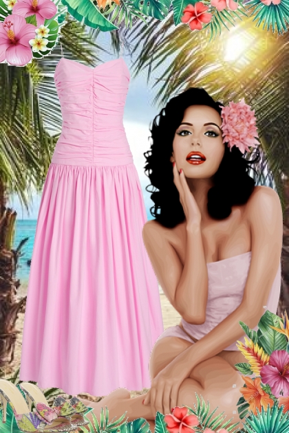 Rosa kjole 16-5-25- Modekombination