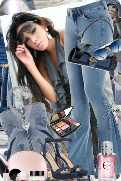 Jeans og blå topp 19-5-25