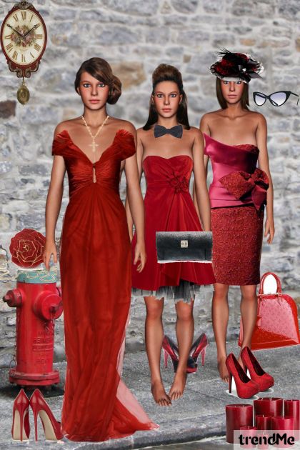 little red dress- Модное сочетание