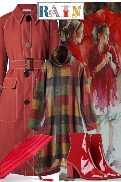Red Umbrella- Fashion set