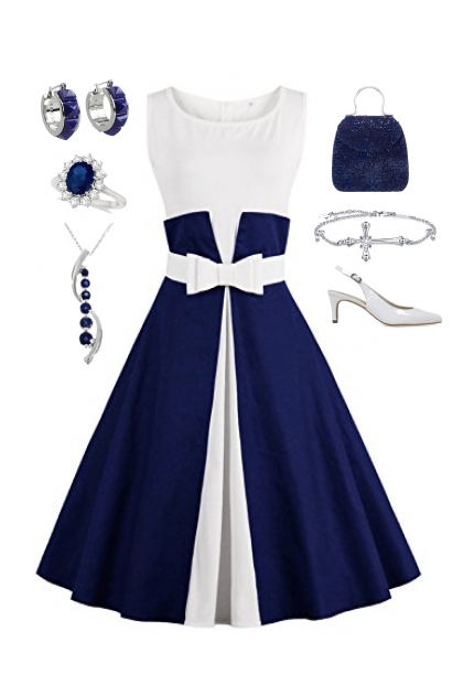 Blue and White June 18th- combinação de moda