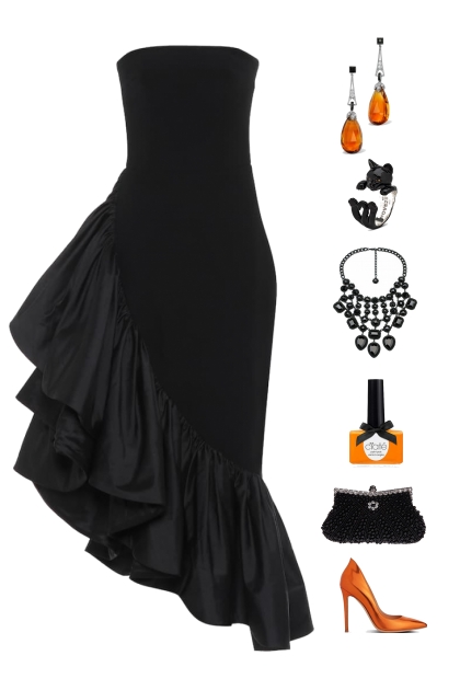 Black and Orange- combinação de moda