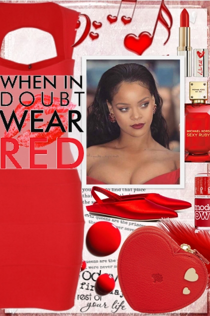 Rihanna Red- combinação de moda