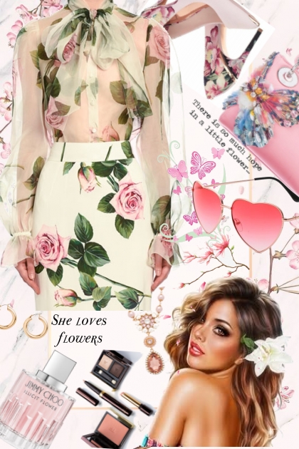 Pink Floral- Combinazione di moda