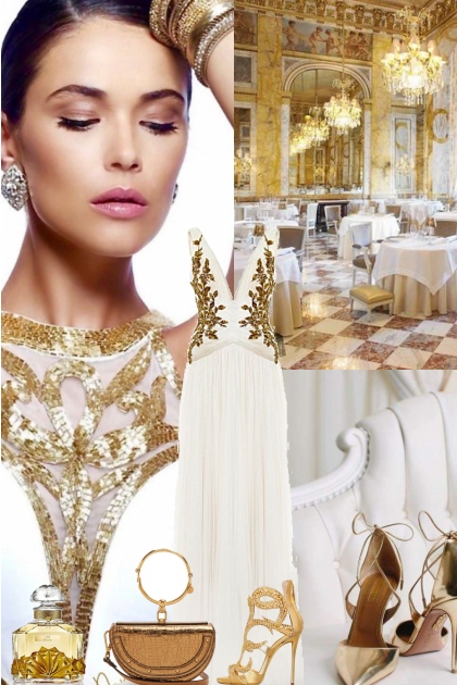 White / Gold Elegance - combinação de moda