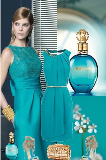 Turquoise Elegance- combinação de moda