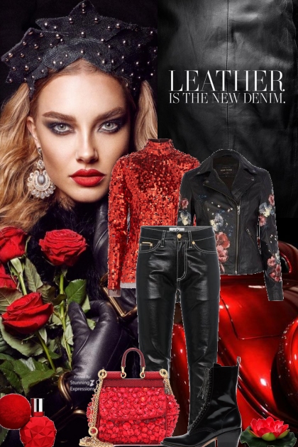 Leather is the new denim- Combinazione di moda