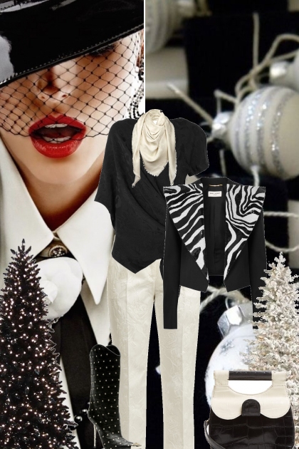 Black and White Christmas- Modna kombinacija
