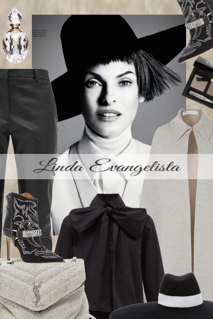 Linda Evangelista- combinação de moda