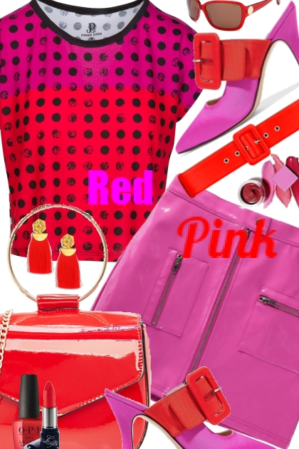 Pink & Red- combinação de moda