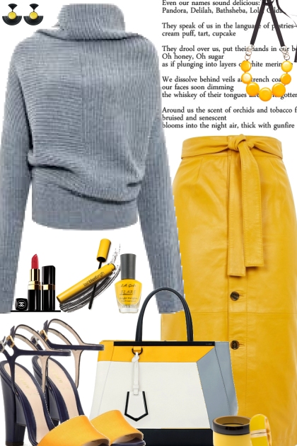 Yellow Grey- combinação de moda