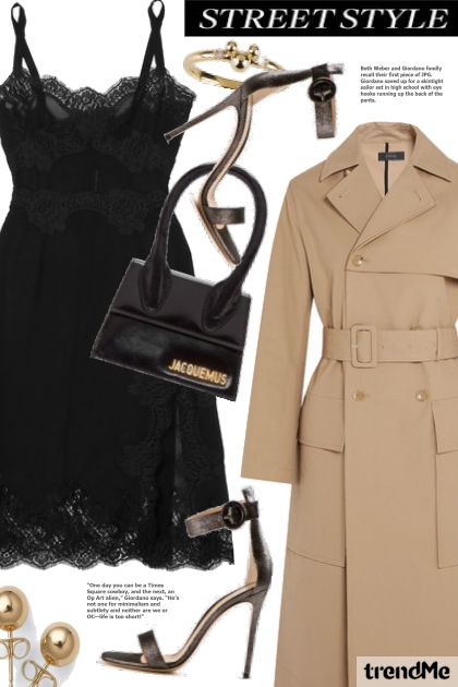 Black lace dress- Модное сочетание
