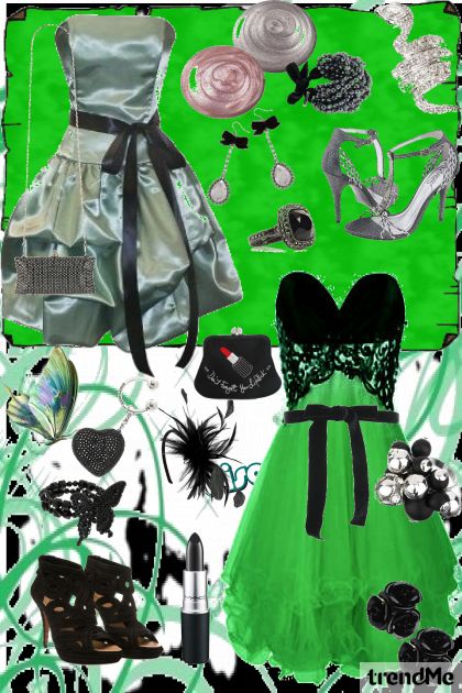 zeleno-crna čarolija- Modna kombinacija