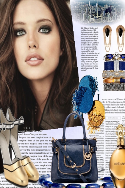 navy and gold tones- Fashion set