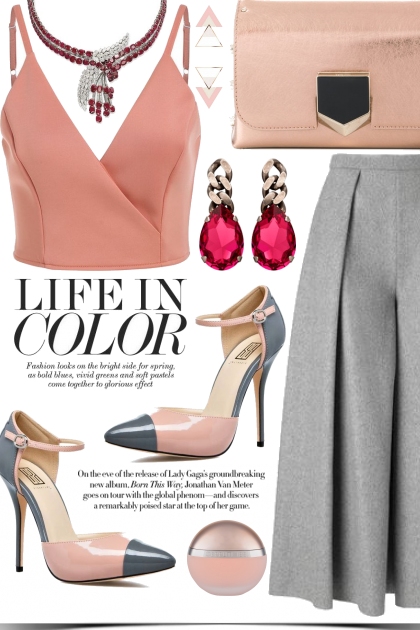 life in color: pink&grey- combinação de moda