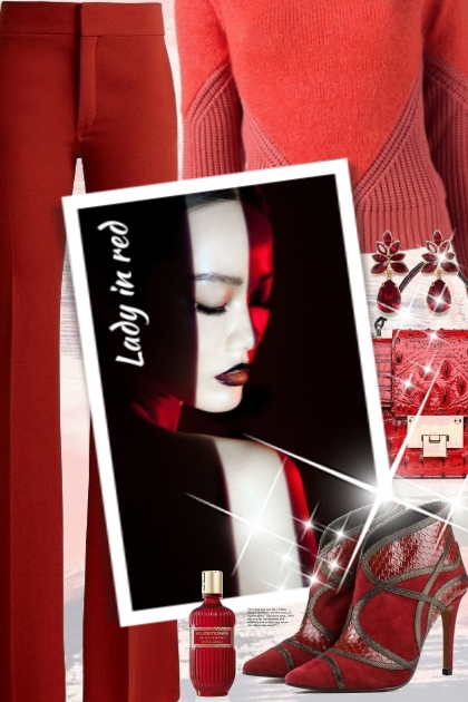 lady in red- Combinazione di moda