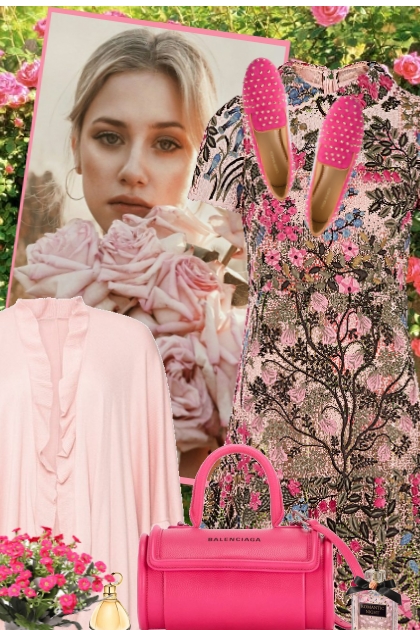 Pink Floral Dress- Combinazione di moda
